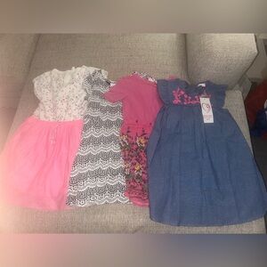 Lot of 4 short sleeved dresses for girls size 5